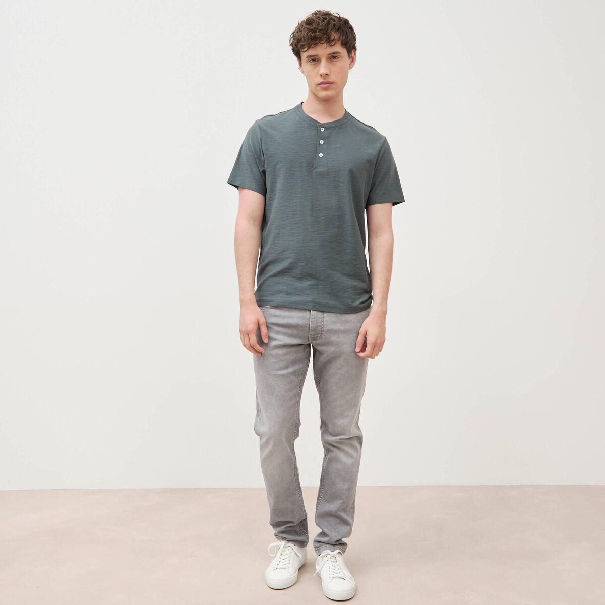T-shirt manches courtes vert kaki homme