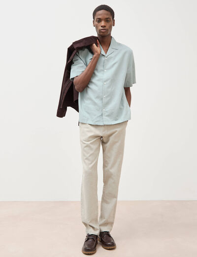Chino coupe droite longueur 32 vert kaki homme