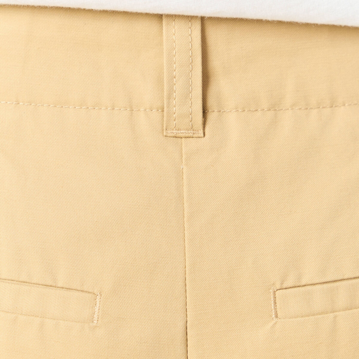 Pantalon large cropped taille haute beige femme
