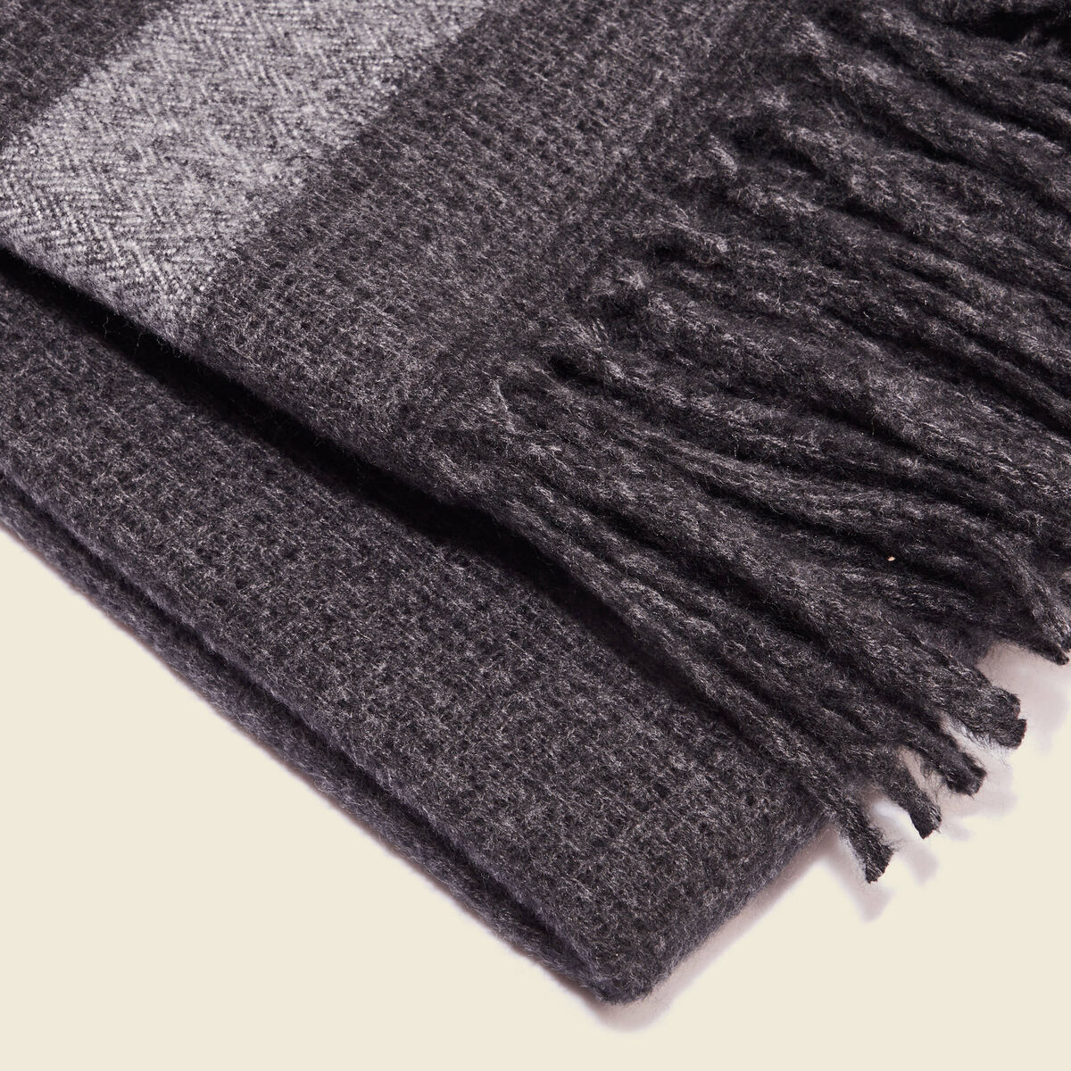 Écharpe à franges gris foncé homme