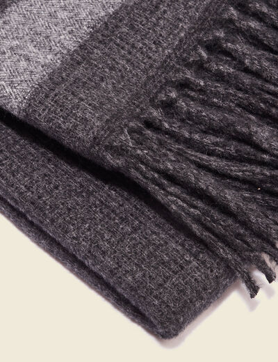 Écharpe à franges gris foncé homme