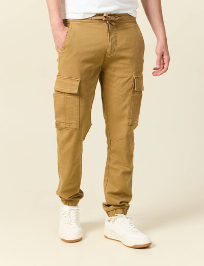 Pantalon battle bas resserré vert kaki homme