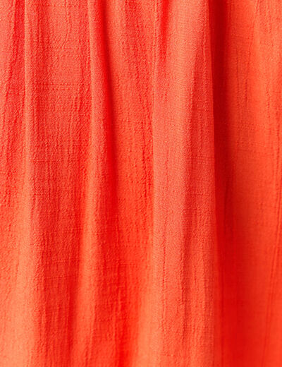 Robe longue évasée orange femme