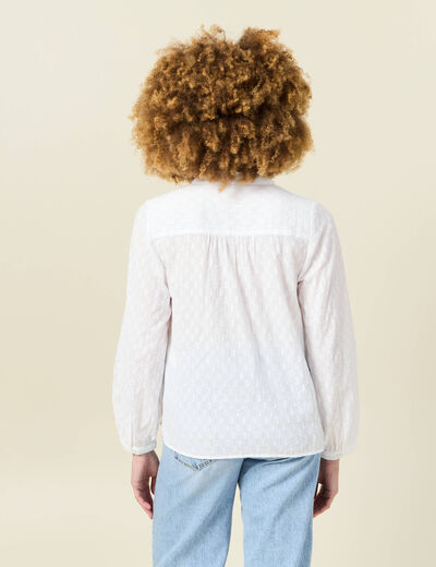 Blouse manches longues blanc femme