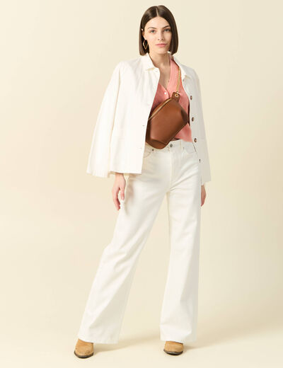 Gilet manches 3/4 rose saumon femme
