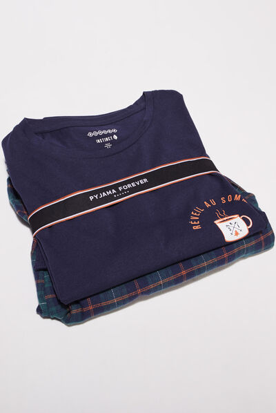 Pyjama éco-responsable bleu marine homme