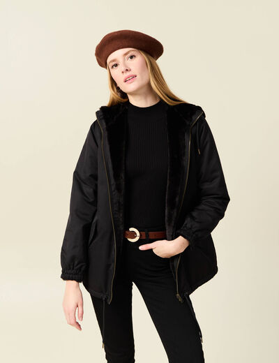 Parka réversible noir femme