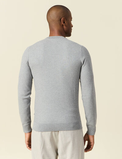 Pull manches longues gris homme