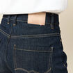 Jeans straight taille haute denim brut rinse femme