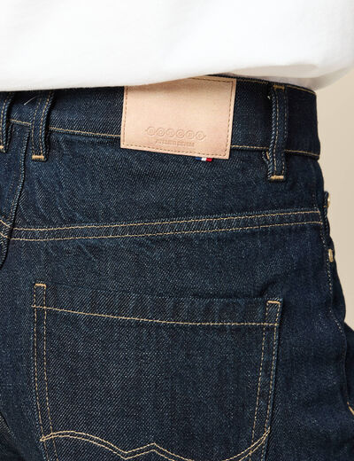 Jeans straight taille haute denim brut rinse femme