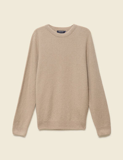 Pull manches longues fabriqu&eacute; en France sable homme