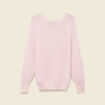 Pull manches longues col rond rose femme