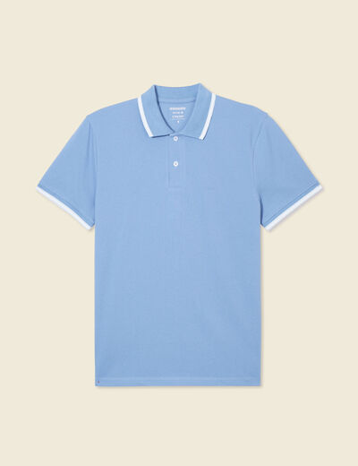 Polo éco-responsable bleu gris homme