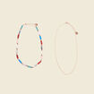 Double collier avec perles multicolore femme
