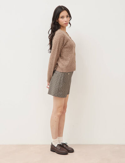 Short taille haute gris femme