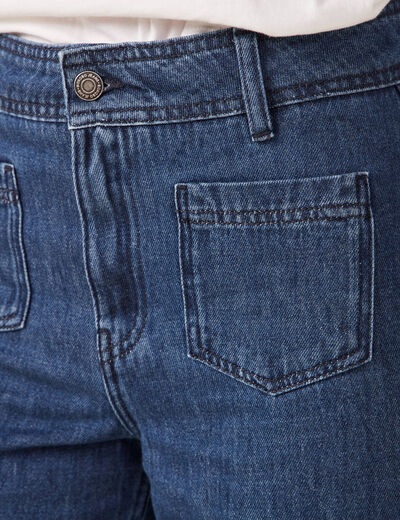 Jeans jambe large denim brut femme