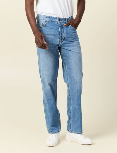 Jeans relax 5 poches denim used homme