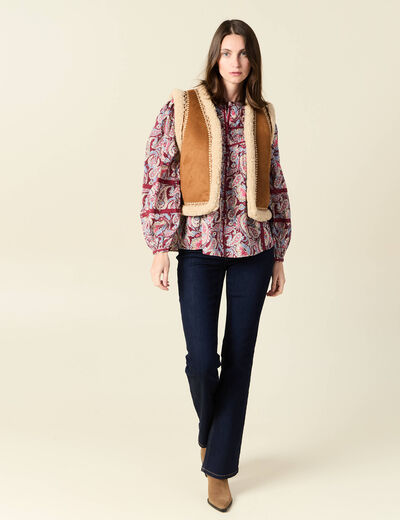 Blouse manches longues bordeaux femme