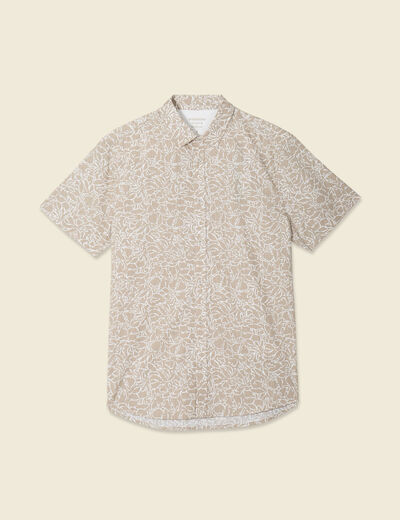 Chemise manches courtes beige homme