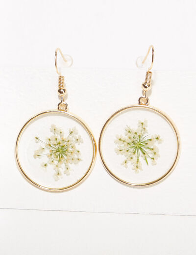 Boucles d'oreilles pendantes couleur or femme
