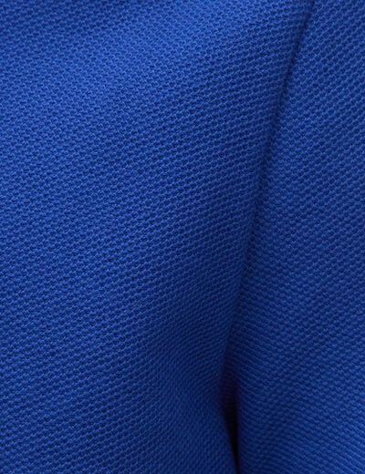Polo cintr&eacute; manches courtes en coton bleu electrique homme