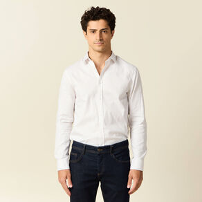Chemise manches longues beige homme