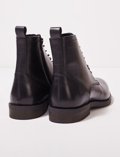 Bottines plates zippées noir homme