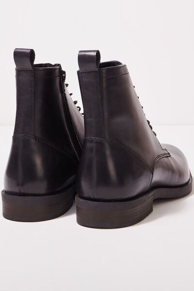 Bottines plates zippées noir homme