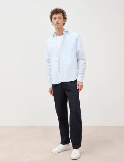 Jeans large longueur 32 en coton denim brut rinse homme
