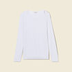 T-shirt ajust&eacute; d&eacute;collet&eacute; manches longues blanc femme