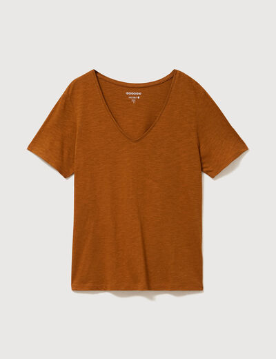 T-shirt manches courtes camel femme