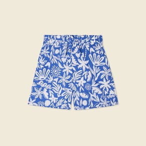 short droite taille haute bleu femme Short droite taille haute bleu femme