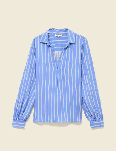 Blouse manches longues denim baby bleu femme
