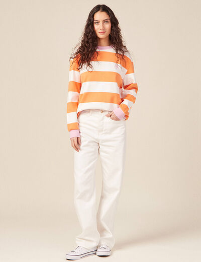 Sweat éco-responsable orange clair femme