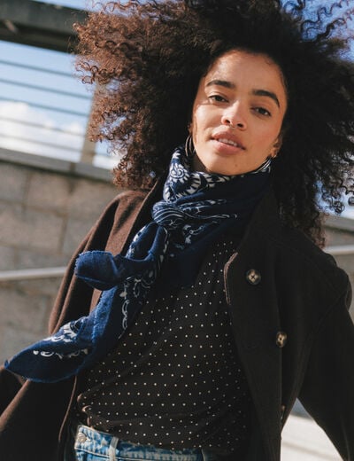 Foulard bleu marine femme