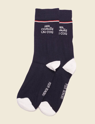 Chaussettes fabriquées en France bleu marine homme