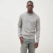 Pull droit tweed manches longues gris homme