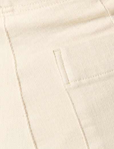 Jeans flare à pont denim blanc femme