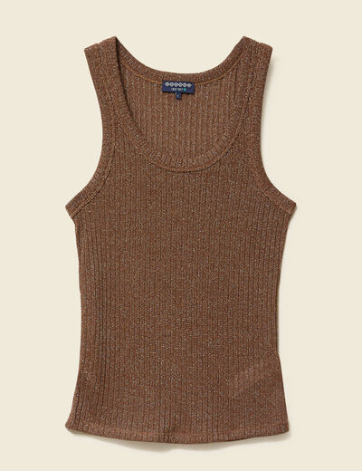 Débardeur sans manches marron foncé femme