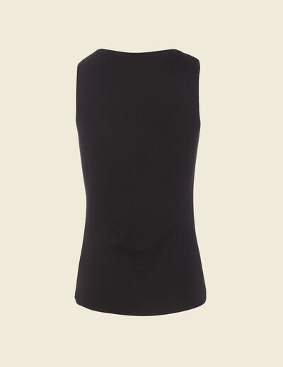 D&eacute;bardeur cintr&eacute; d&eacute;collet&eacute; sans manches noir femme