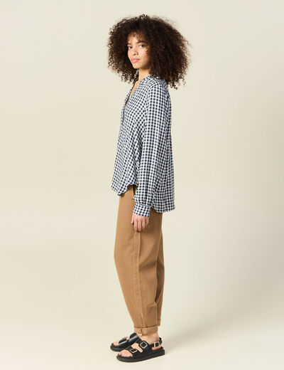 Blouse manches longues bleu marine femme
