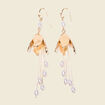 Boucles d'oreilles pendantes ecru femme