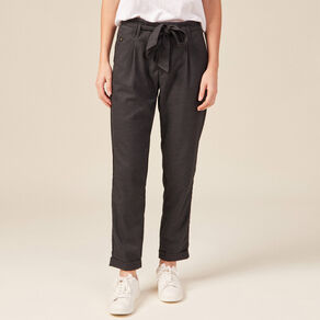 Pantalon paperbag gris femme