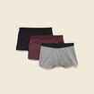 Lot de 3 boxers gris fonc&eacute; homme