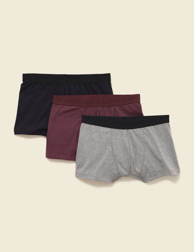 Lot de 3 boxers gris fonc&eacute; homme