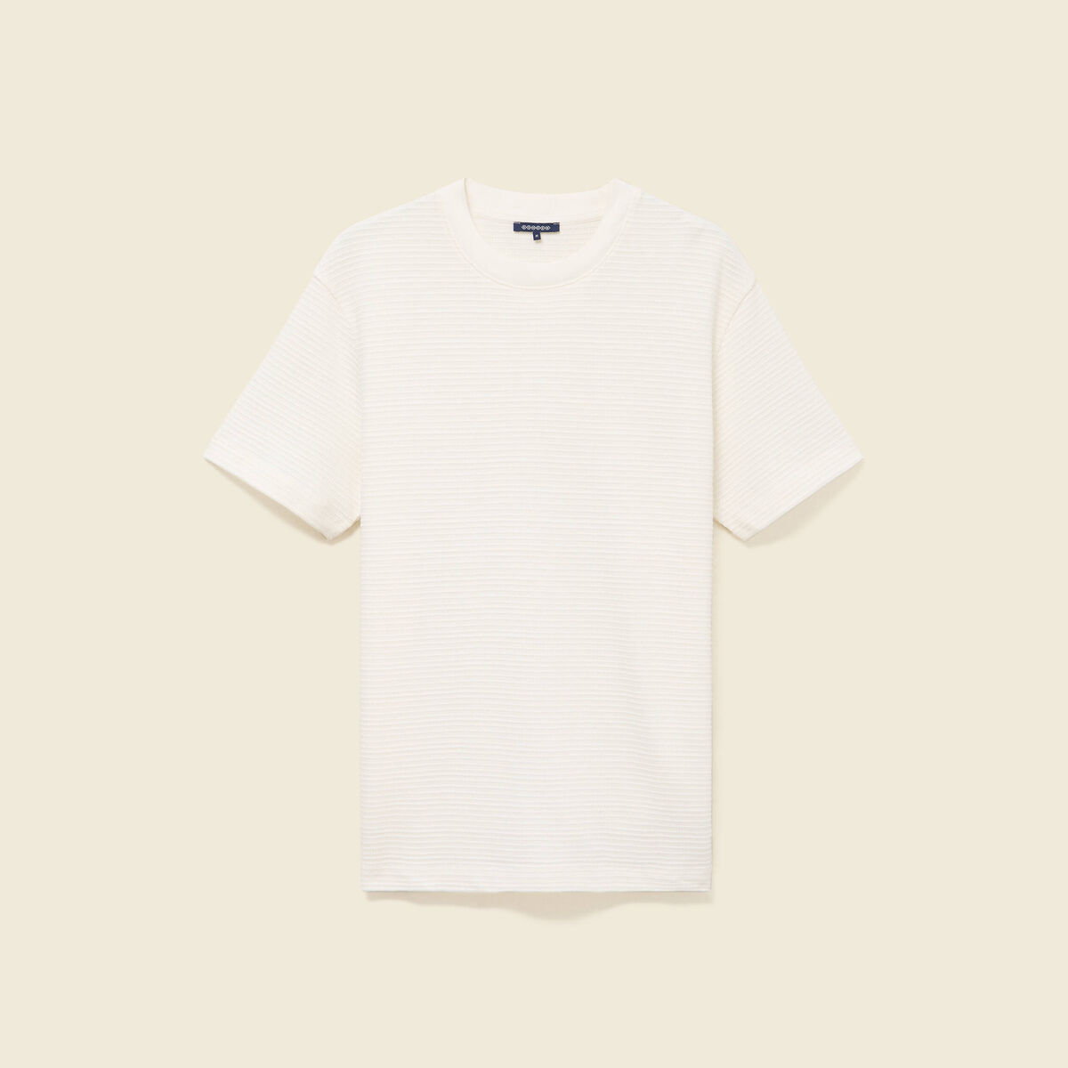 T-shirt ample en coton col rond ecru homme