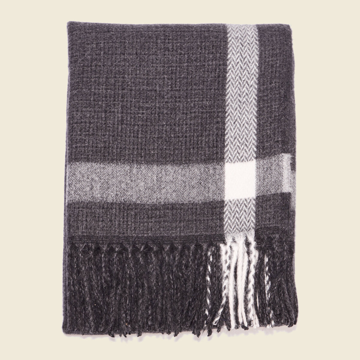 Écharpe à franges gris foncé homme