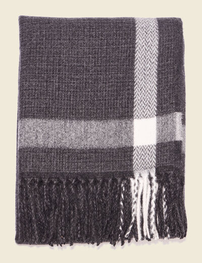 Écharpe à franges gris foncé homme