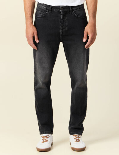 Jeans straight taille tapered denim snow noir homme