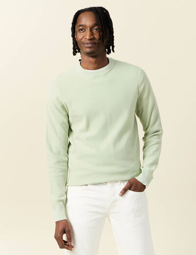 Pull éco-responsable vert clair homme